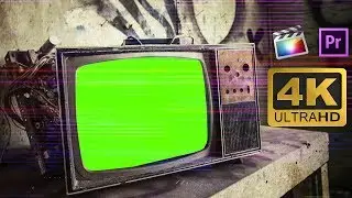 Broken TV with Glitch Effects - Green Screen Footage Free Download 4K