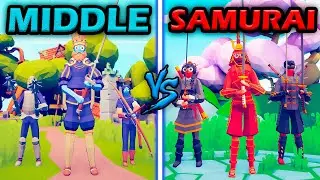 SAMURAI TEAM vs MIDDLE AGE TEAM - Totally Accurate Battle Simulator | TABS