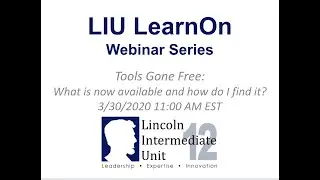 LearnOn Webinar - Tools Gone Free - 3/30/2020