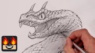 How To Draw a Snake | Horned Viper Sketch Tutorial