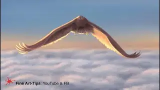 HOW TO DRAW AN EAGLE OVER THE CLOUDS - DIGITALLY