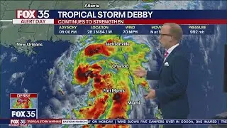 Tropical Storm Debby forecast to strengthen into hurricane before Florida landfall