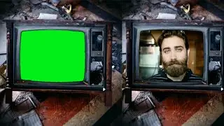 Old tv green screen chroma key animation effects HD footages