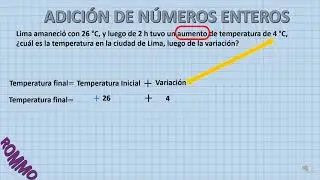 NÚMEROS ENTEROS Y TEMPERATURAS