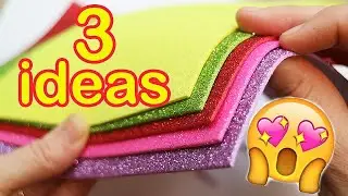 😍 3 SUPER IDEAS 😍 From glitter foamiran Flowers with hairpins DIY