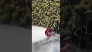 Greek Army CH-47D Chinook water drop during wildfire nearby Athens 