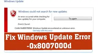 Fix Some Update File Are Missing Or Have Problem Window 11 ||  Error Code 0x8007000d