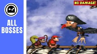 Donkey Kong Country 2 Diddy's Kong Quest (SNES) - All Bosses - (No Damage)