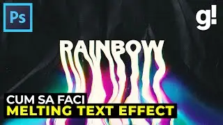 MELTING RAINBOW TEXT EFFECT TUTORIAL PHOTOSHOP IN ROMANA