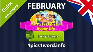 Daily Puzzle 🇬🇧 February 2024 4 Pics 1 Word ❤️ Happy Life Answers!