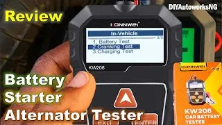 Konnwei KW208 REVIEW: Cheap car BATTERY STARTER ALTERNATOR Tester (Easy alternator testing)