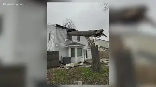 Neighbors still picking up after this weeks storms