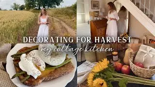 🌻 Decorating for Harvest in the English Countryside 🧺🍎 Cottage Kitchen, Cotswolds Slow Living Vlog