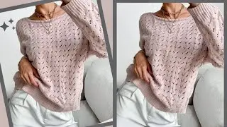 ЛЕГКО!!!💯% Весенний джемпер спицами. Мастер класс.