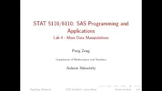 SAS - Lab 4 - More Data Manipulation - Part B