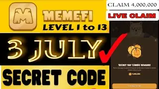 3 JULY Memefi Secret Reward Combo | Today MemeFi Secret Code | Memefi secret code 3 JULY