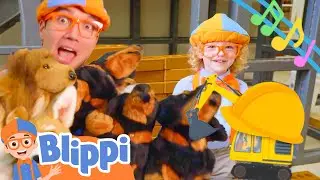 Blippi's Buddy Song! Dogs, Excavators, and Blippi Buddies! | Blippi Educational Songs for Kids