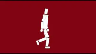 Block-Man Character Stride Walk