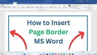 How to Insert Page Border in Word Document | How to Add Page Border in MS Word (2024)