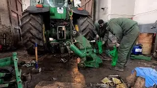 John Deere 8430- ремонт задней навески(замена верхнего вала и рычагов, нижнего вала и рычагов)