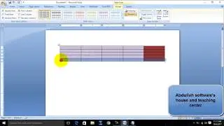 How to change the shade of the table/cell/column/row in ms word