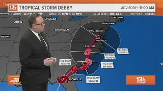 Tracking Tropical Storm Debby | Projected path