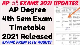 AP Degree 4th sem Exam Time table released//KU 4th Sem Exam Timetable//AP Degree Exams Latest News