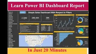 Step by Step Learn Power BI Dashboard in 20 Minutes | Power BI Project#powerbiforbeginners #powerbi