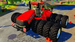 The world's largest tractor, challenge will drive through the narrow roads of the city. tractor 
