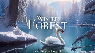 Winter Forest 4K - Beautiful Winter Wonderland with Peaceful Relaxing Music