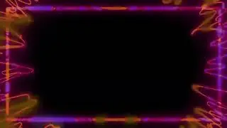 Orange Neon Waves | Neon Frame | Glowing Border | Electric Waves Neon Template | LOOP VIDEO