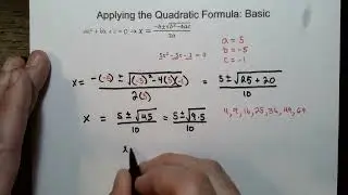 Applying the Quadratic Formula Basic