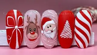 Easy Christmas Nail Art|Christmas Nail Art|Santa Claus Nail Art|Rudolph Nail Art|Madam Glam ❄️