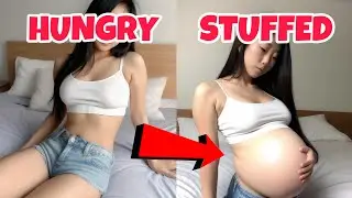 Small Woman Eats 70 PIECES of sushi (food baby belly)