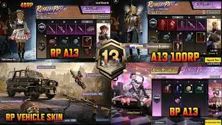 Royal Pass A13 3D Leaks 🔥 All RP Rewards 1–100, Bonus Pass, RP Vehicle & Upgrade Details | PUBG