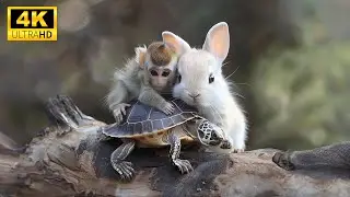 Baby Animals 4K (60FPS) - Collection of fun videos about beautiful baby animals with relaxing music