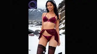 4K LookBook. Ebony & Icicles Come Together In Perfect Harmony. Ice Cold Lingerie. AI ART 