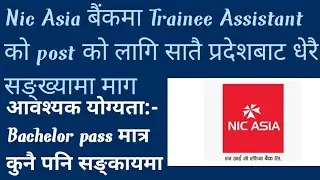 Nic Asia vacancy for trainee assistant ##nicasia##