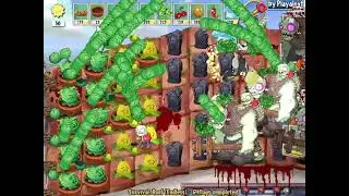 Plants vs. Zombies Lawn of Hell 2.2 - Super Cabbage on the ROOF Vs All 99999 Zombies coming out.