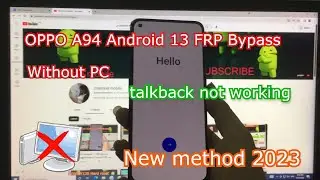 OPPO A94 Android 13 FRP Bypass | Remove Google Account | Unlock FRP | New method 2023