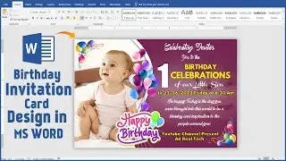 Birthday Invitation Card Design in Ms Word Hindi Tutorial || MS WORD DESIGN TUTORIAL