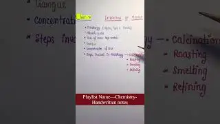 Unit 7-- Extraction of Metals (Index) || Chemistry || General Science || Handwritten notes ||