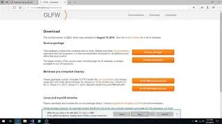 OpenGL Setup  Step 2   GLFW Download Source Package   Visual Studio 2019 RC   Windows 10 1809