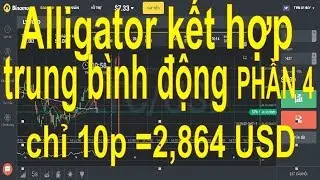 Binomo phần 4,chỉ 10phút kiếm 2864 USD chiến thuật Alligator, kết hợp trung bình động, rất hiệu quả