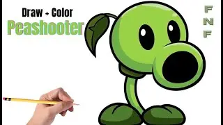 HOW TO DRAW PEASHOOTER | Plants vs Zombies - Easy Step By Step Tutorial For Beginners