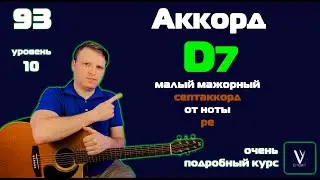 D7 на гитаре. Ре мажорный септаккорд на гитаре.