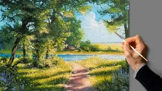 ❤️ Acrylic Painting - Summer Time / Landscape Art / Easy Drawing Tutorials / Satisfying Relaxing