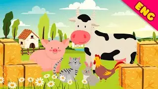 Farm animals hid on the farm. Guess the correct animal. Animals on the farm.