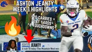 RB Ashton Jeanty SCORES 6 TOUCHDOWNS in HISTORIC PEFORMANCE🔥| 2024 College Football