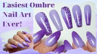 The Most Easiest Way to Ombre Nails - Purple Ombre Nail Art + Bubble Technique 💜💖